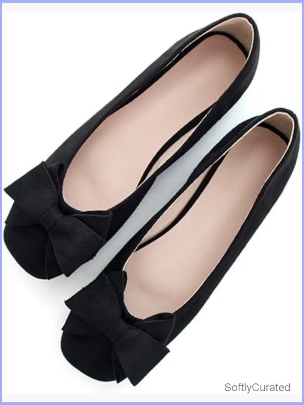 Square Toe Ballet Flats with Bowknot Slip On Wedding Dress Shoes